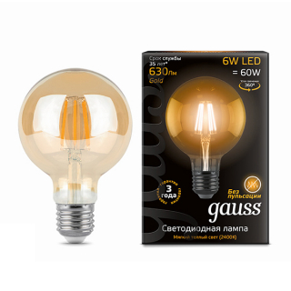 Лампа ретро Эдисона G95 LED 6Вт 2400к 95х145мм 105802006 от GAUSS