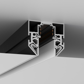 Шинопровод магнитный встраиваемый в натяжной потолок черный + белый 48В 52*2000мм
